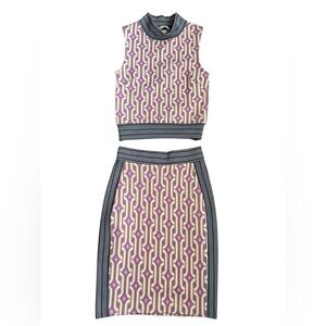 H&M 2 peice halter top retro patterned set